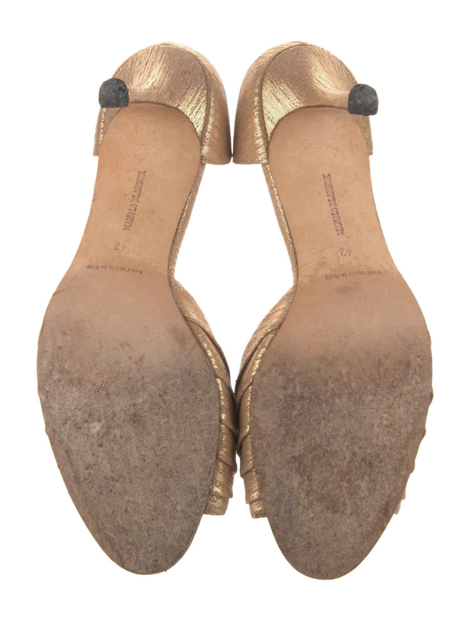 Manolo Blahnik Animal Print Crystal Embellishments Sandals